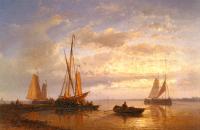 Hulk, Abraham - Dutch Fishing Vessels In A Calm At Sunset